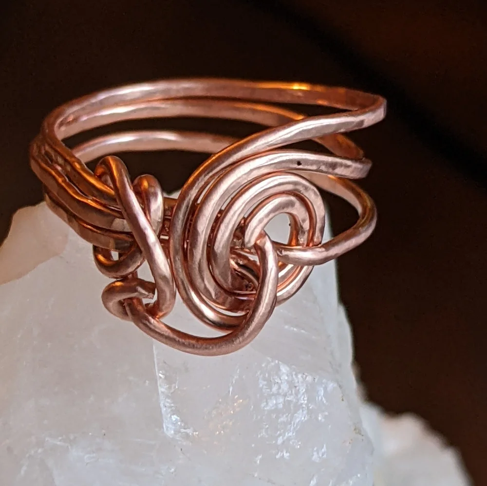 Celtic Copper Ring-Viking Knot-Artisan Crafted-Unisex - Picture 6 of 7